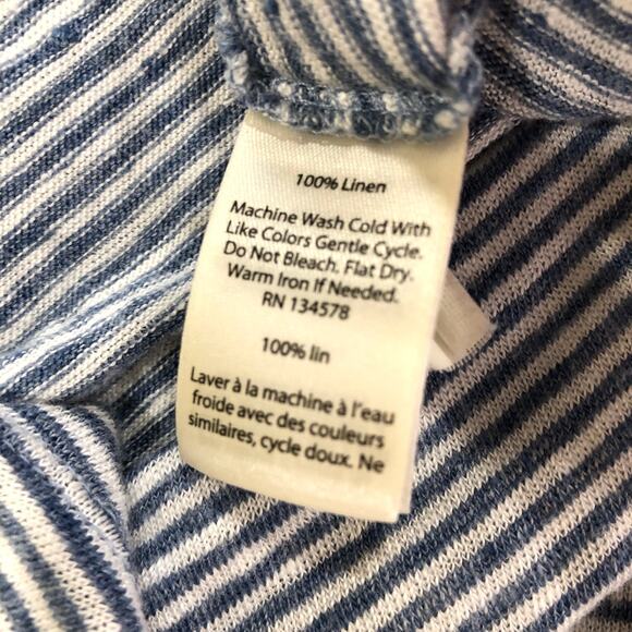 Vineyard Vines Blue White Striped 100% Linen Nautical Racerback Dress XS - Picture 6 of 6